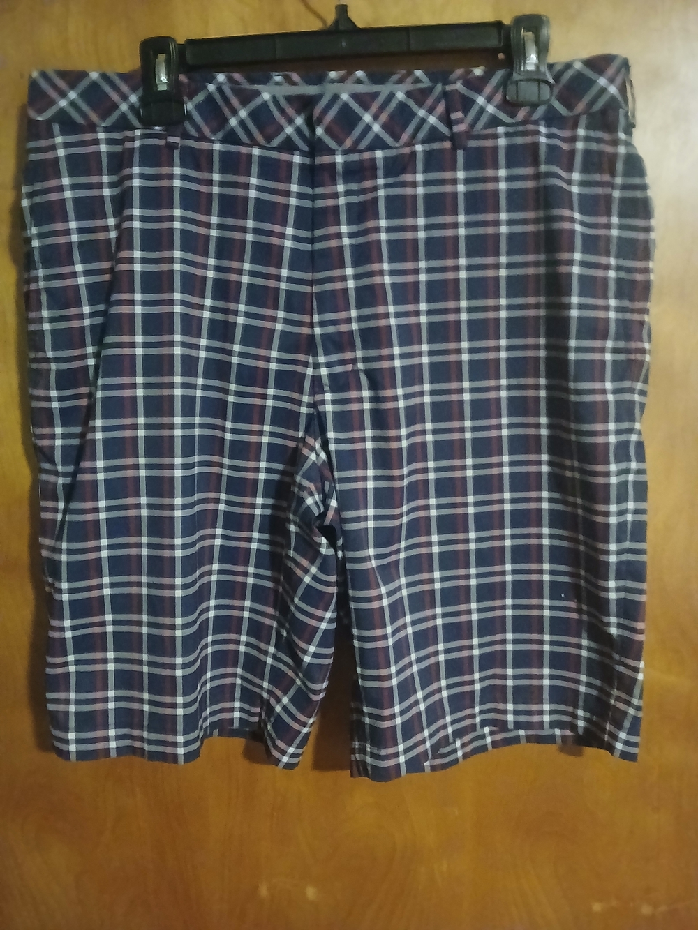 Walter Hagen Mens's Navy & White Plaid Golf Shorts Size 36.